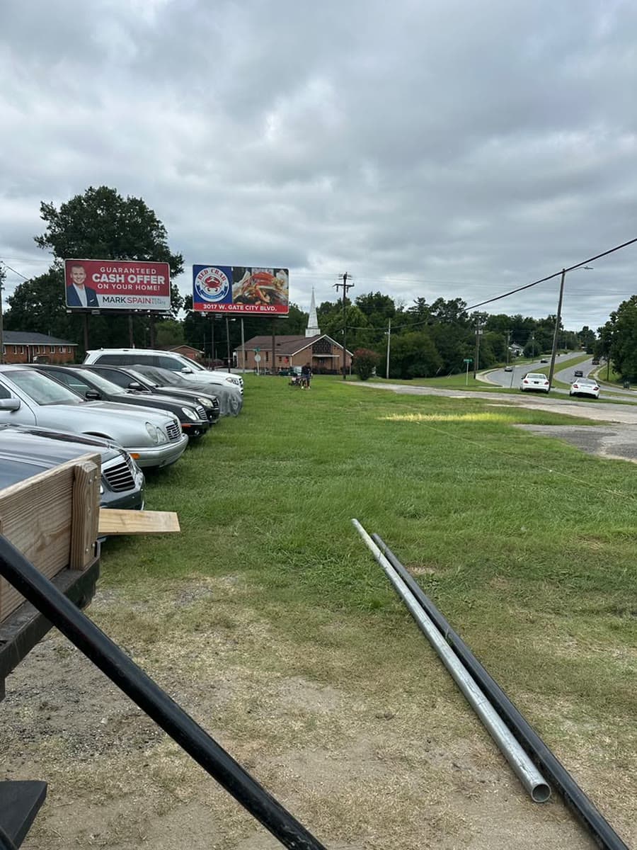 Commercial lot perimeter in North Carolina, before installation