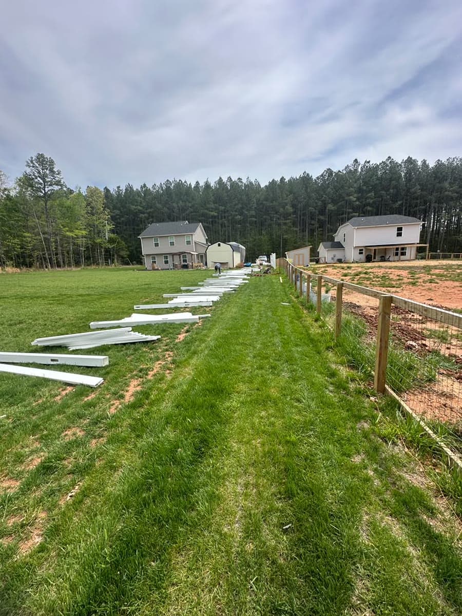Rural privacy run in North Carolina, before installation